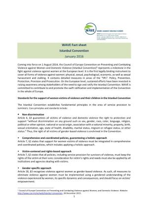 WAVE Fact Sheet Istanbul Convention January 2016