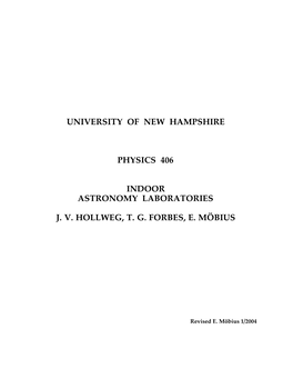 University of New Hampshire Physics 406 Indoor