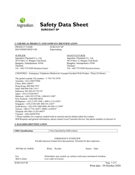 Safety Data Sheet SURCOAT SP