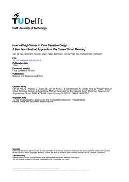 A Best Worst Method Approach for the Case of Smart Metering