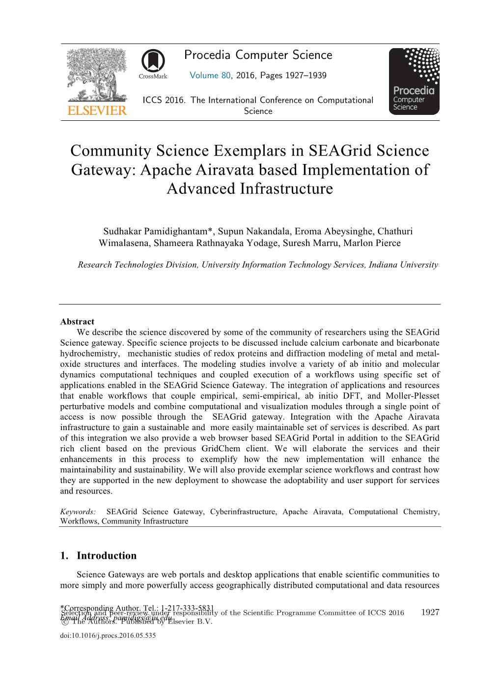 Apache Airavata Based Implementation of Advanced Infrastructure