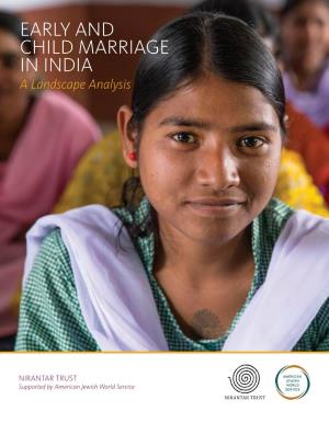 Early and Child Marriage in India: a Landscape Analysis