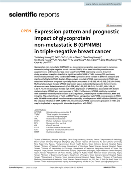 (GPNMB) in Triple-Negative Breast Cancer