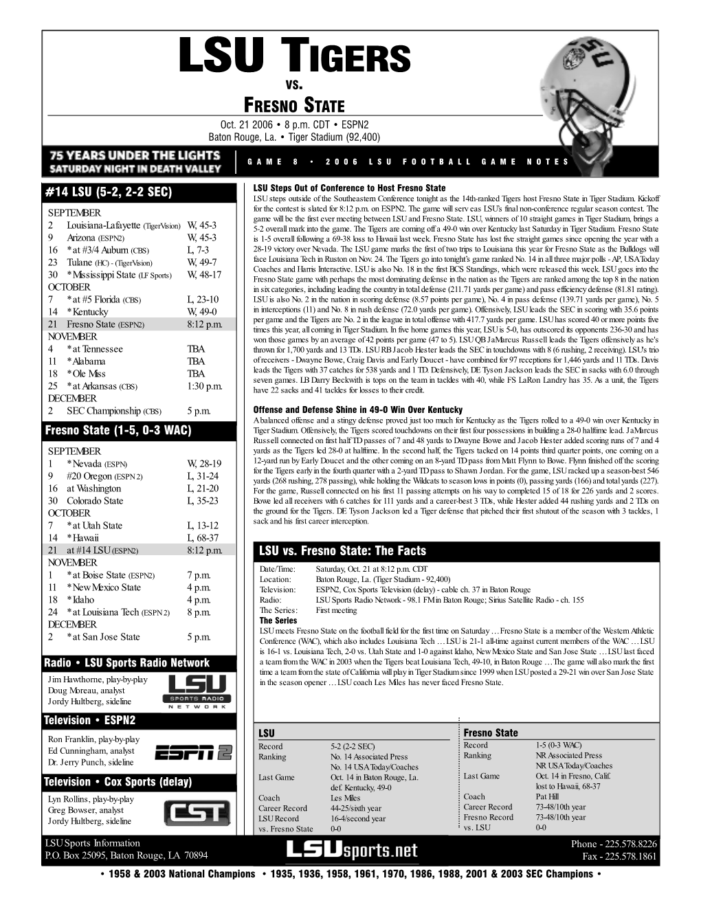Game 8 Notes