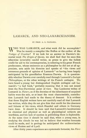 Lamarck, and Neo-Lamarckianism