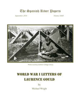 The Spanish River Papers WORLD WAR I LETTERS of LAURENCE
