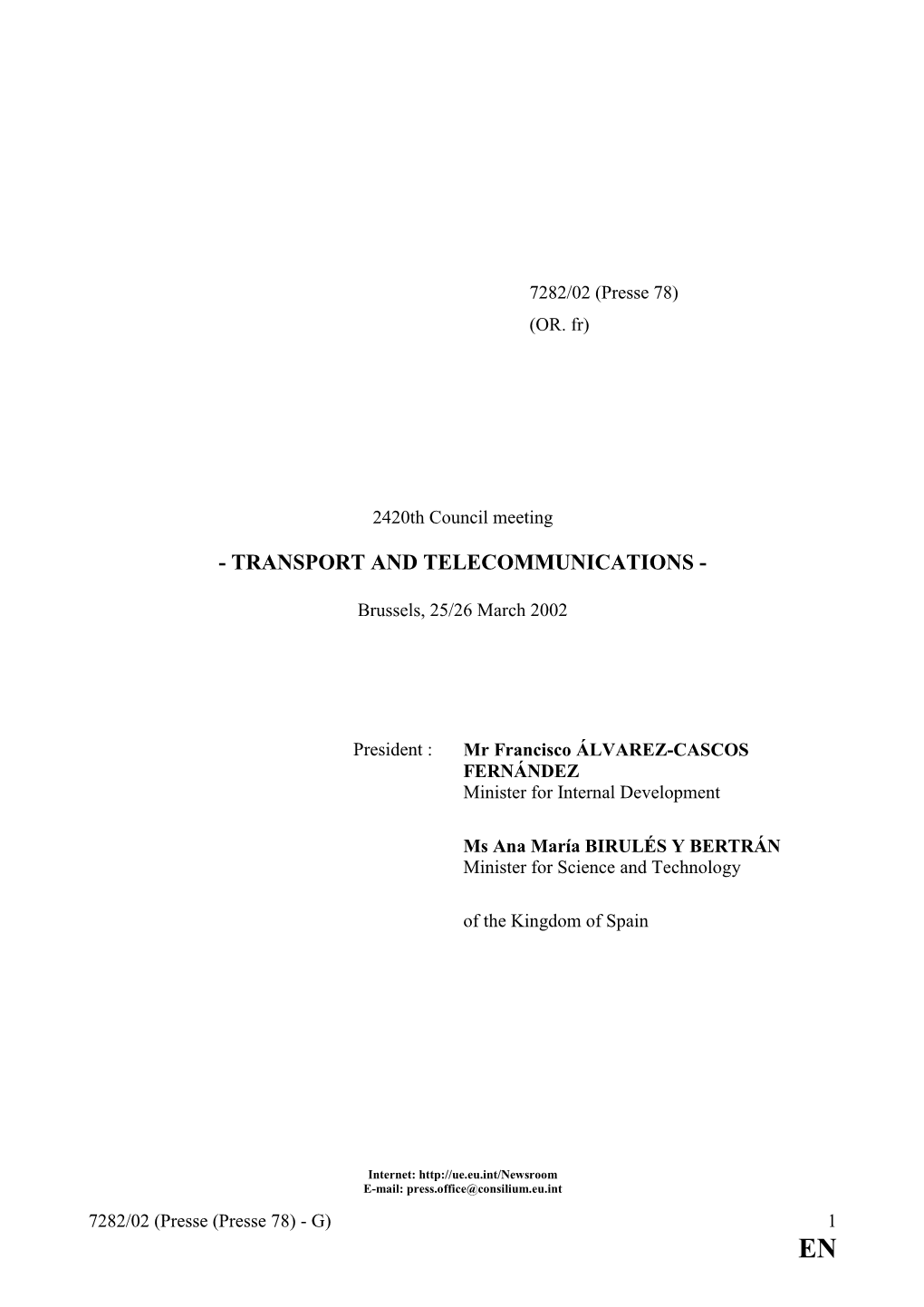 Transport and Telecommunications