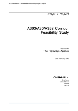 A303/A30/A358 Corridor Feasibility Study Stage 1 Report