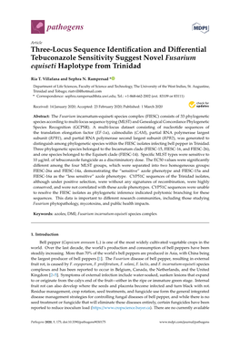 Three-Locus Sequence Identification and Differential Tebuconazole