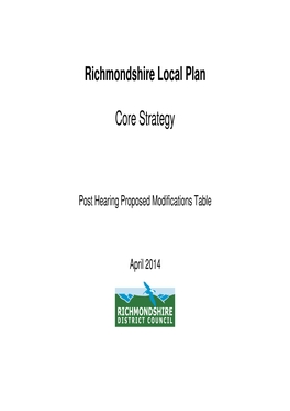 Richmondshire Local Plan Core Strategy