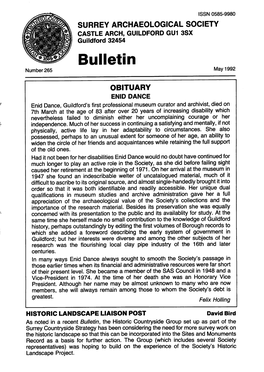 Bulletin N U M B E R 2 6 5 May 1992