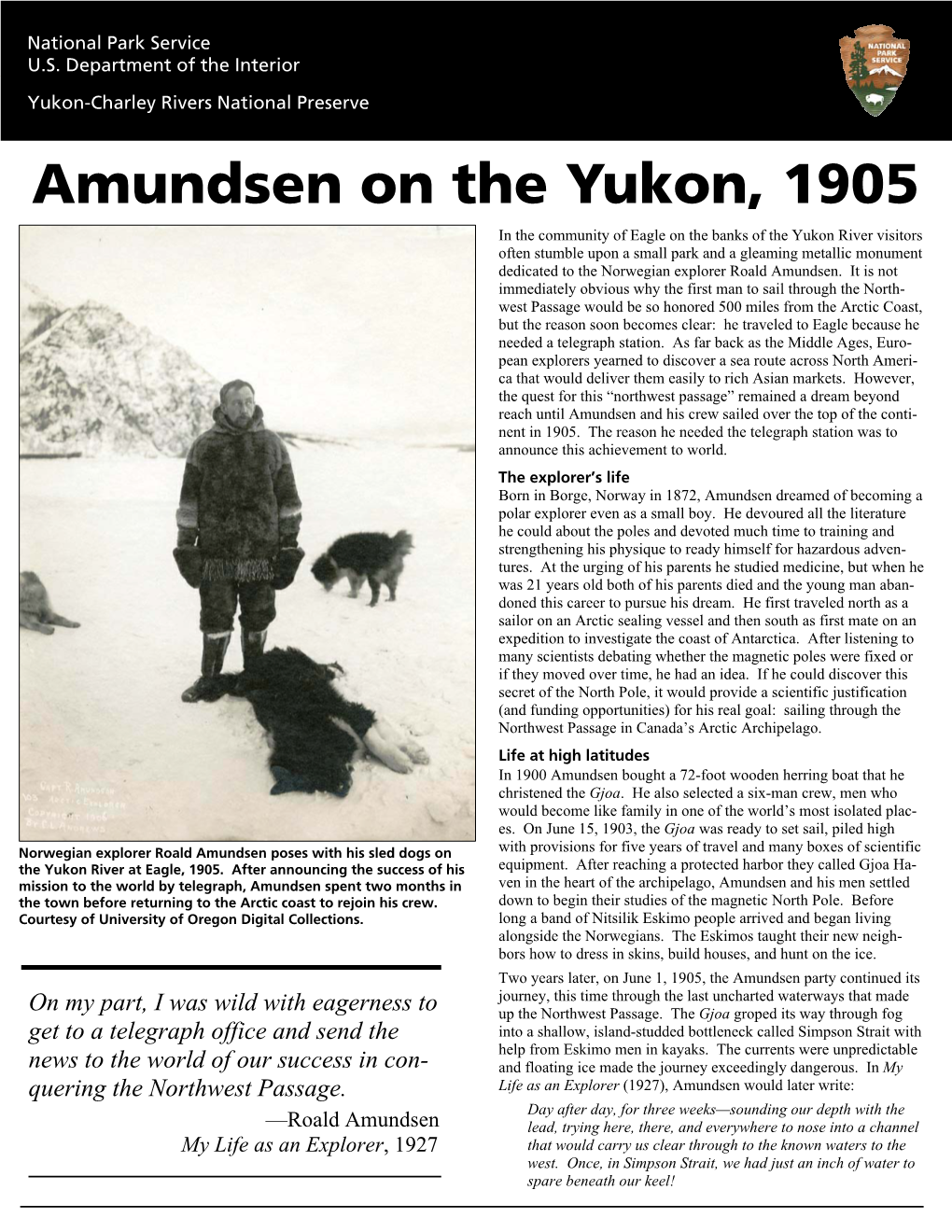 Amundsen in Eagle