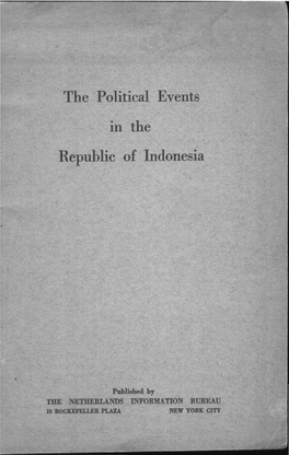 The Political Events in the Repuhlic of Lndonesia