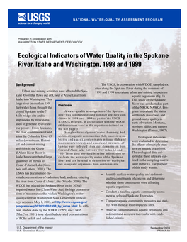 Ecological Indicators of Water Quality in the Spokane River, Idaho and Washington, 1998 and 1999