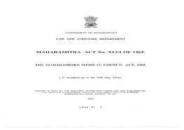 MAHARASHTRA ACT No. XLVI of 1965