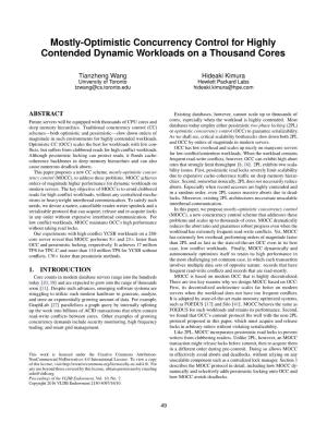 Mostly-Optimistic Concurrency Control for Highly Contended Dynamic Workloads on a Thousand Cores