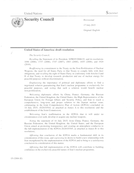 Security Council Resolution