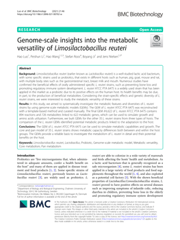 Genome-Scale Insights Into the Metabolic Versatility Of