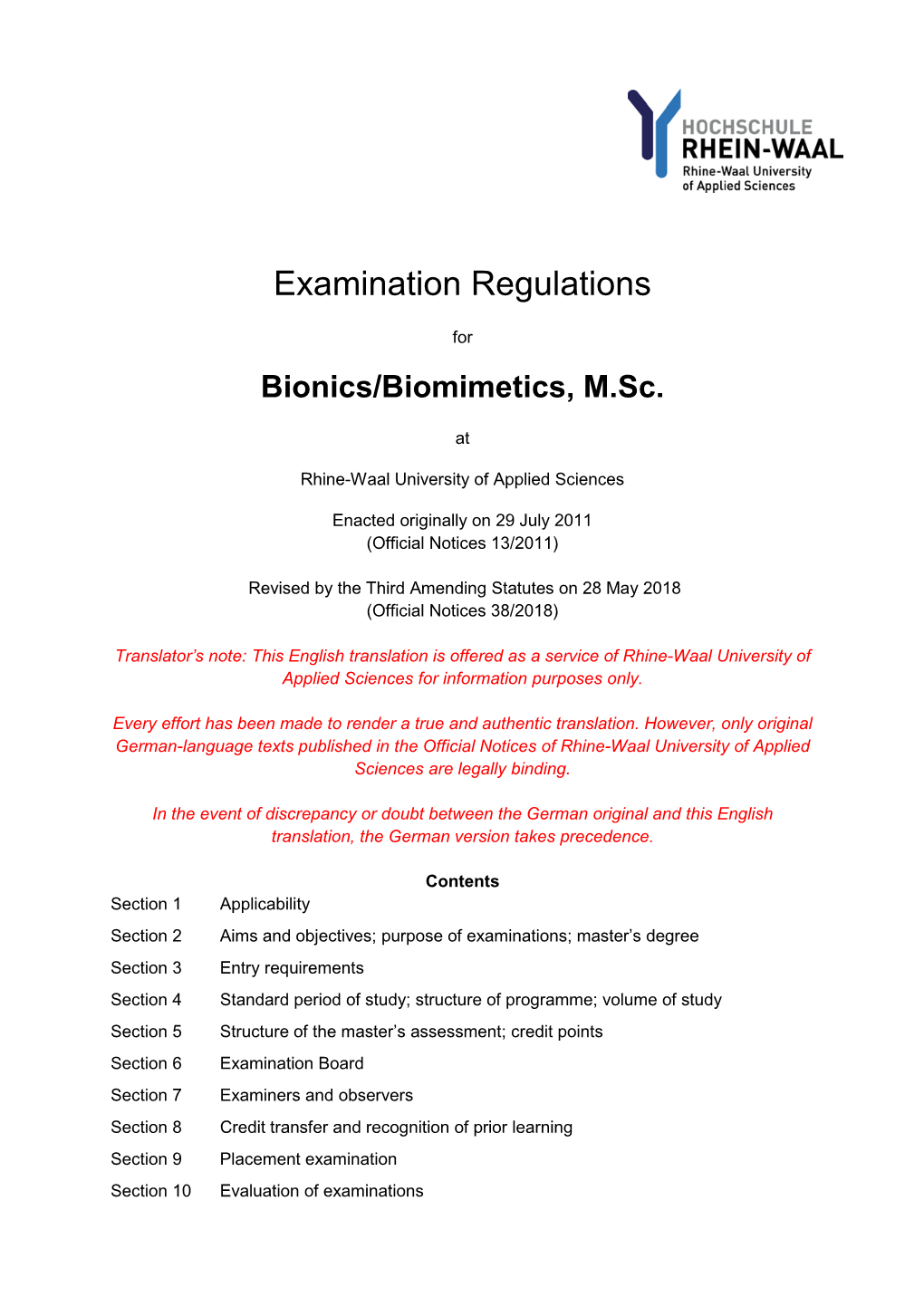 Bionics/Biomimetics M.Sc