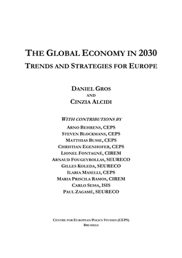 The Global Economy in 2030 Trends and Strategies for Europe