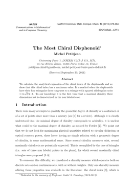 The Most Chiral Disphenoid, Pp. 375-384