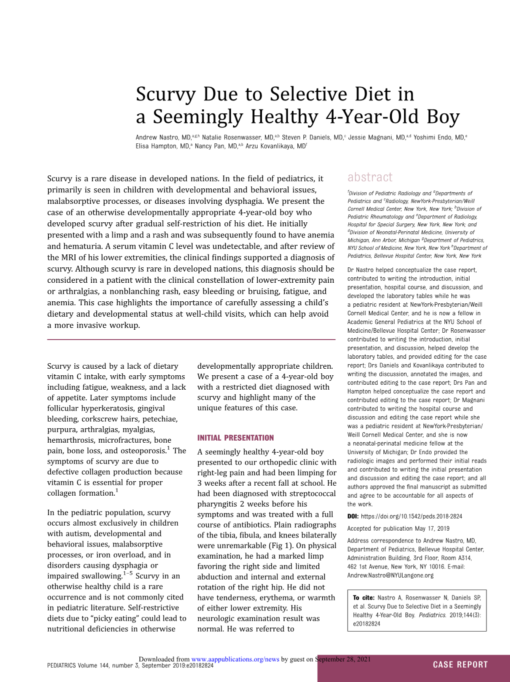 Scurvy Due To Selective Diet In A Seemingly Healthy 4-Year-Old Boy ...