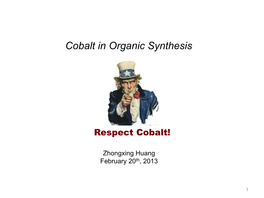 Cobalt in Organic Synthesis