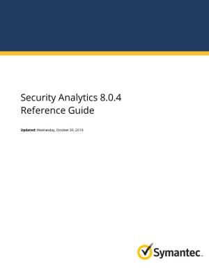 Security Analytics 8.0.X Reference Guide