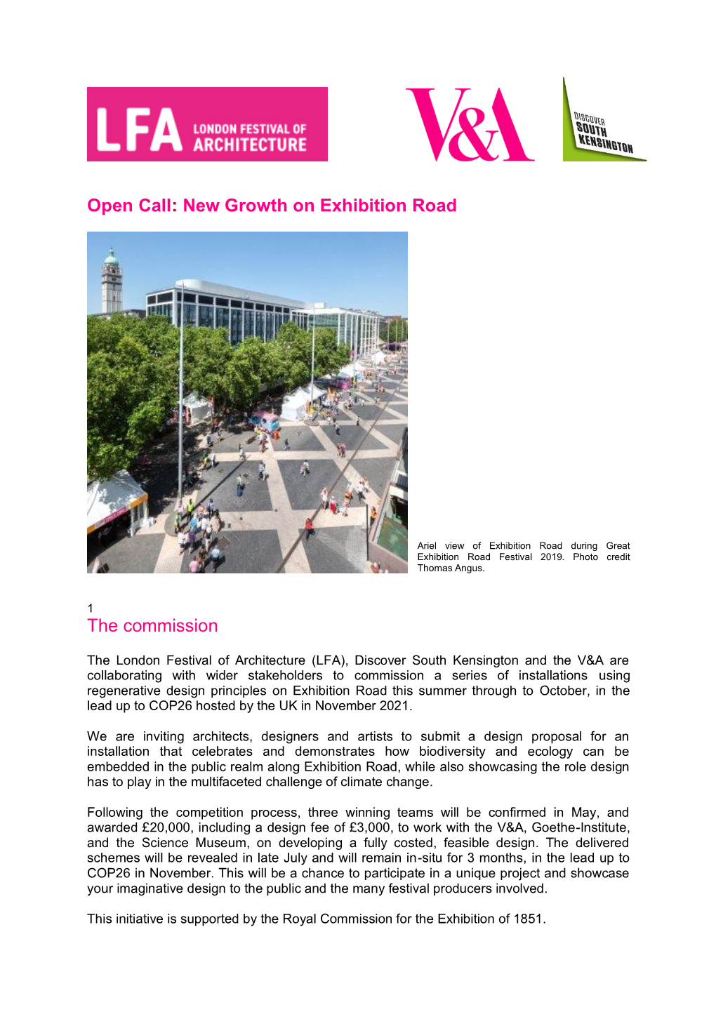 Open Call: New Growth on Exhibition Road the Commission