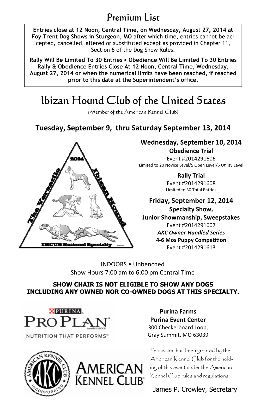 Ibizan Hound Club of the United States (Member of the American Kennel Club)