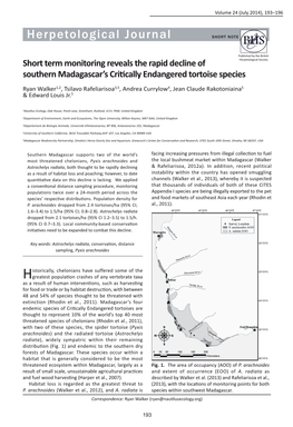 Short Term Monitoring Reveals the Rapid Decline of Southern Madagascar's Critically Endangered Tortoise Species