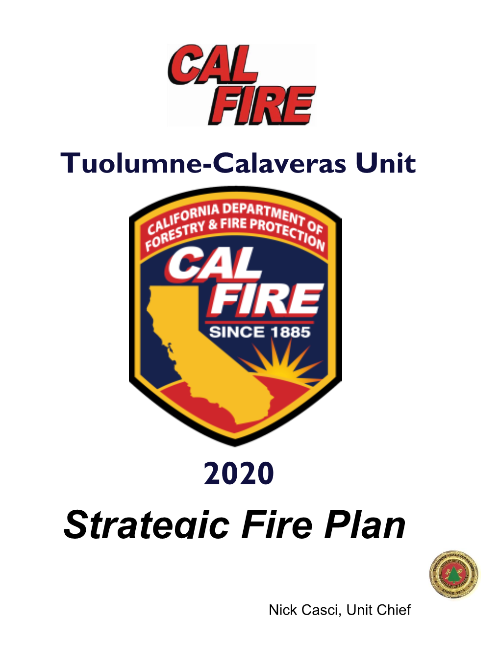 Tuolumne-Calaveras Unit Fire Plan 2020