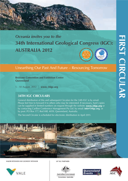 34Th International Geological Congress (IGC): AUSTRALIA 2012