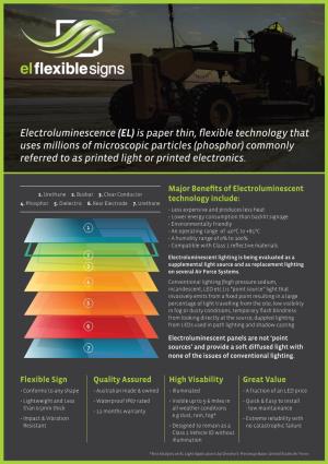Electroluminescence (EL) Is Paper Thin, Flexible Technology That Uses
