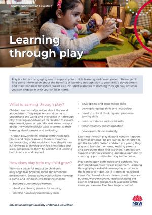 Learning Through Play to Your Child’S Development and Their Readiness for School