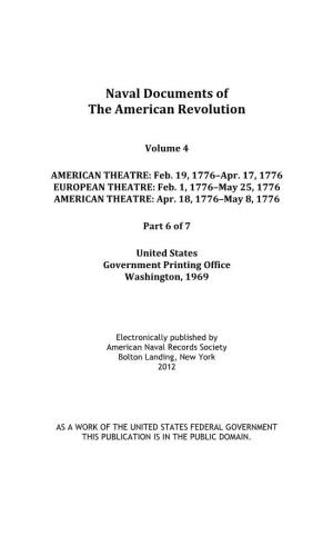 Naval Documents of the American Revolution, Volume 4, Part 6