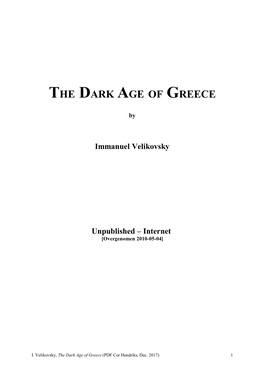 The Dark Age of Greece