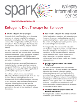 Ketogenic Diet Therapy for Epilepsy