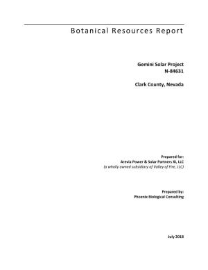 Botanical Resources Report