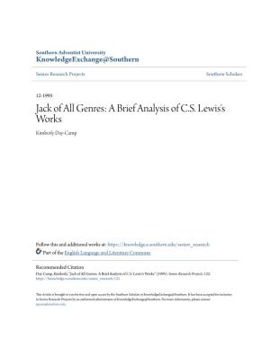 Jack of All Genres: a Brief Analysis of CS Lewis's Works