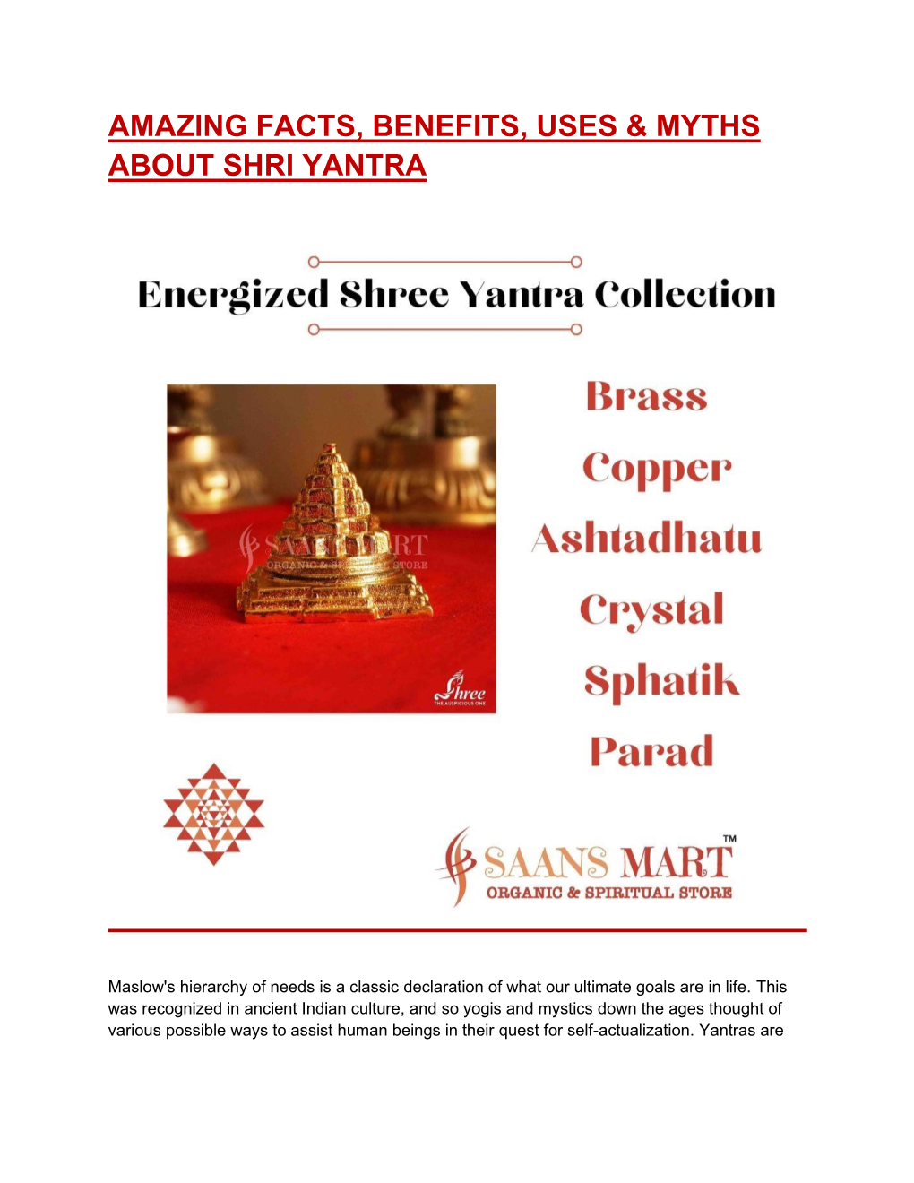 Amazing Facts, Benefits, Uses & Myths About Shri Yantra