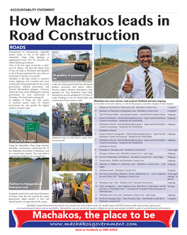 How Machakos Leads in Road Construction