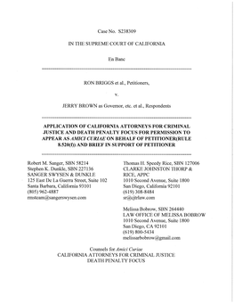 Case No. S238309 in the SUPREME COURT of CALIFORNIA En Banc