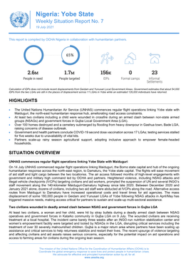 Yobe State Weekly Situation Report No