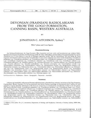 Radiolarians from the Gogo Formation, Canning Basin, Western Australia