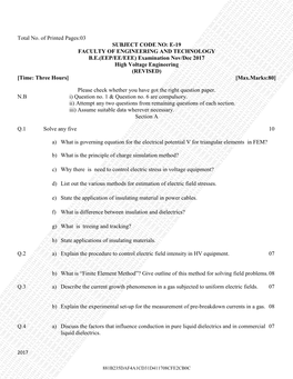 Total No. of Printed Pages:03 SUBJECT CODE NO