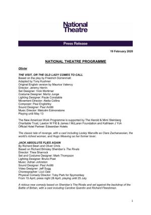 National Theatre Programme