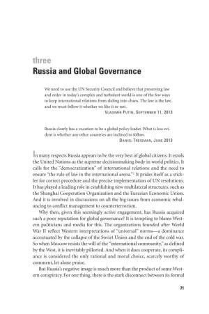 Three Russia and Global Governance