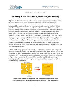 Sintering: Grain Boundaries, Interfaces, and Porosity