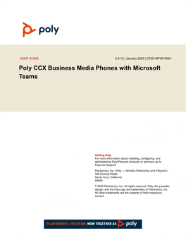Poly CCX Business Media Phones with Microsoft Teams